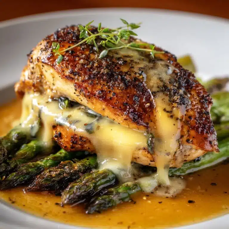 Honey Mustard Chicken with Roasted Asparagus and Cheese Recipe