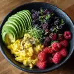 Power Breakfast Bowl with Scrambled Eggs, Avocado & Berries Recipe