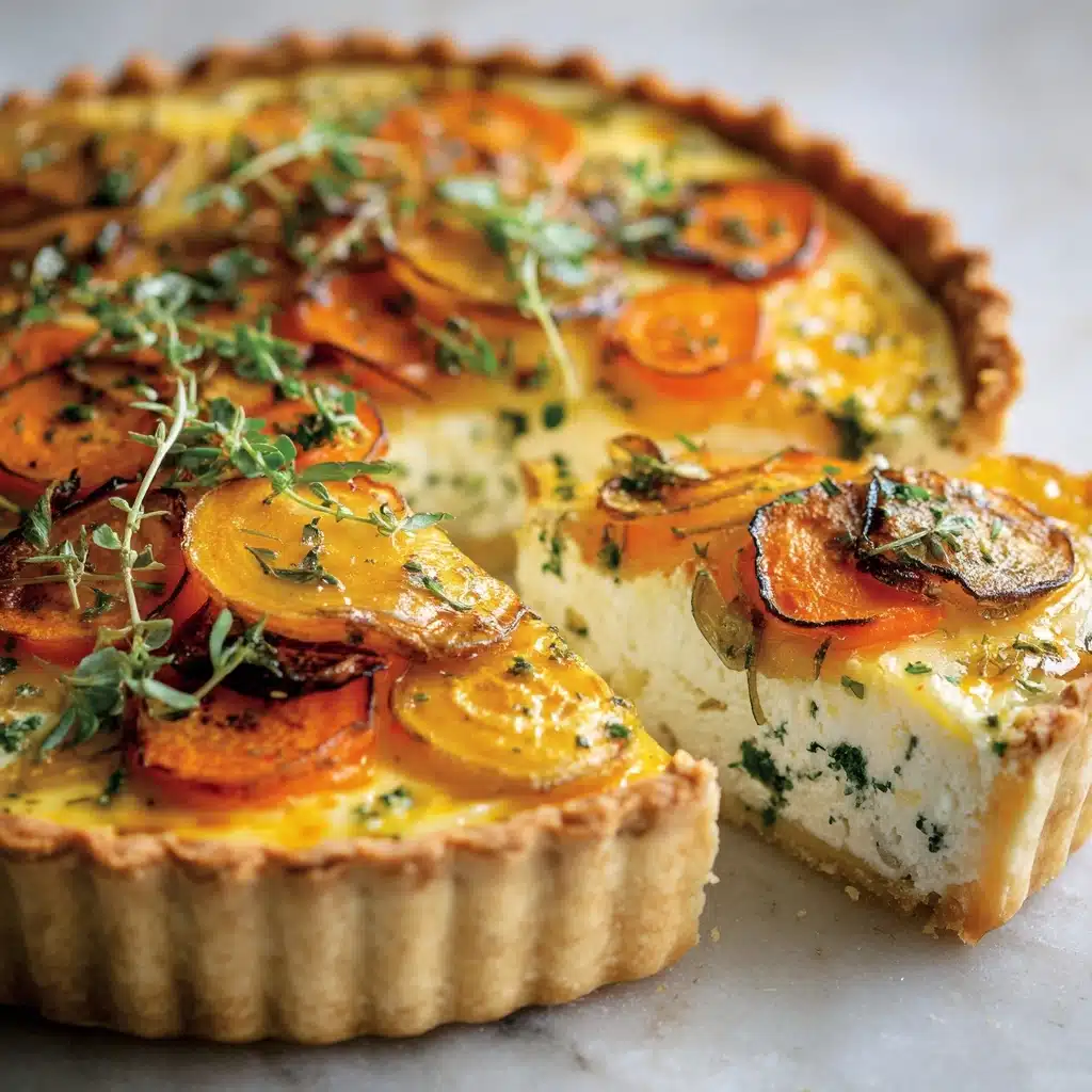 Carrot Quiche with Cheddar and Roasted Onions Recipe - Recipe Image