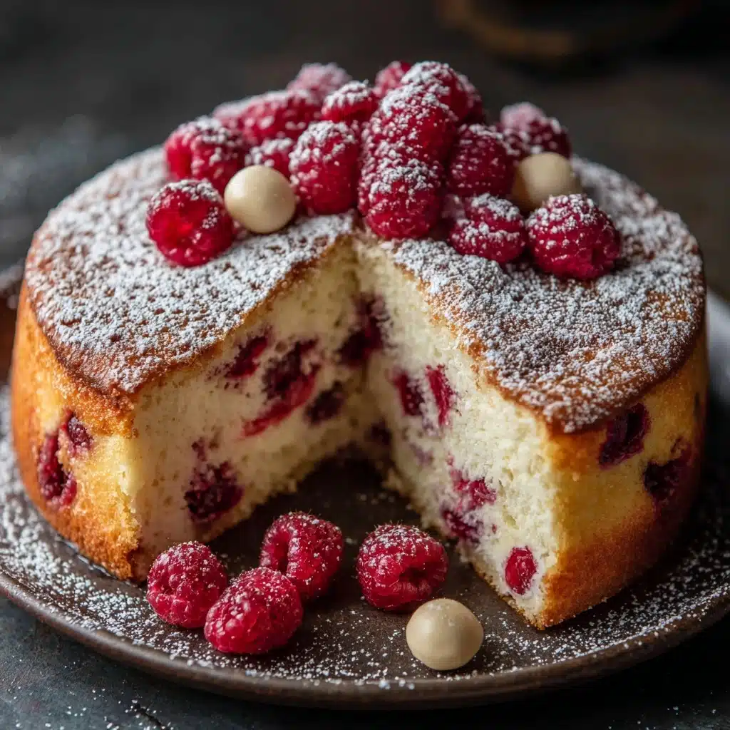 White Chocolate Chip Raspberry Cake Recipe - Recipe Image