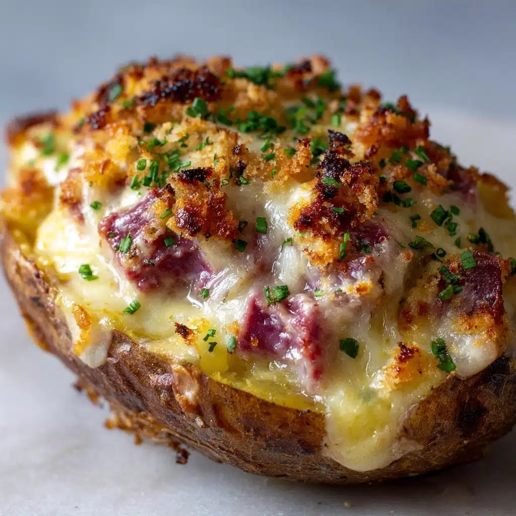 Reuben Stuffed Baked Potatoes Recipe - Recipe Image