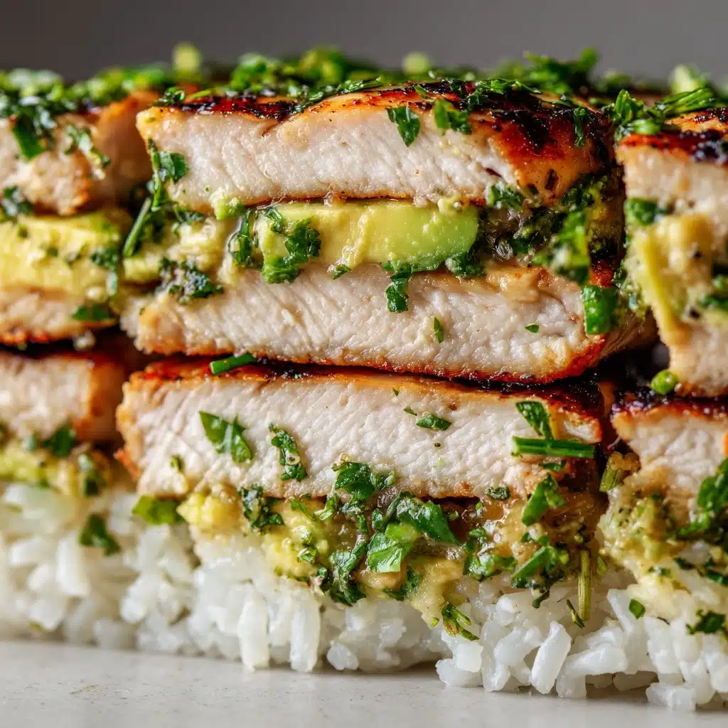 Honey Lime Chicken and Avocado Rice Stack Recipe - Recipe Image