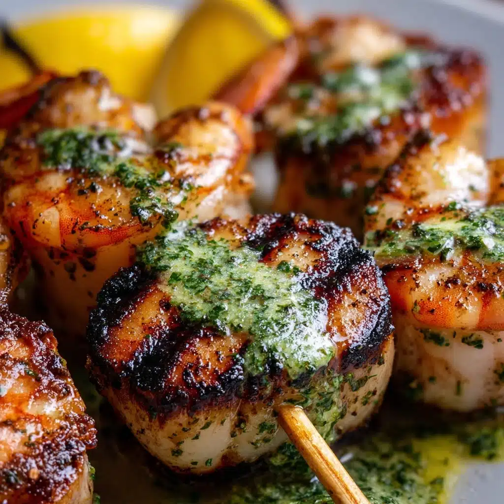 Grilled Surf & Turf Skewers with Chimichurri Recipe - Recipe Image