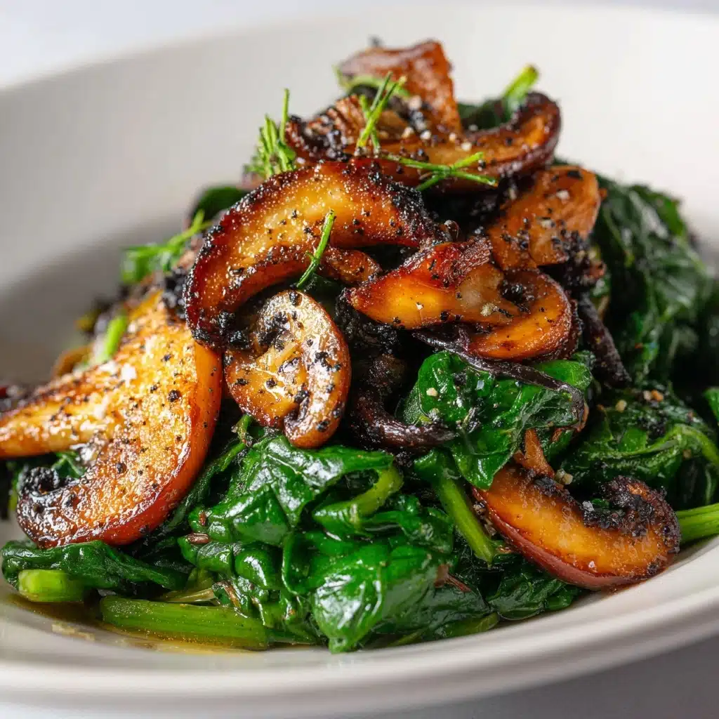Easy Sautéed Mushrooms with Spinach Recipe - Recipe Image
