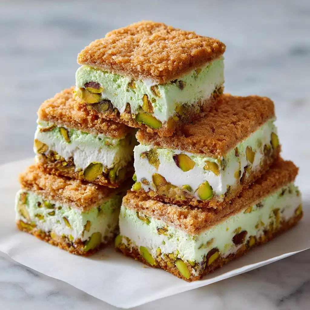 Pistachio Blondie Ice Cream Sandwiches Recipe - Recipe Image