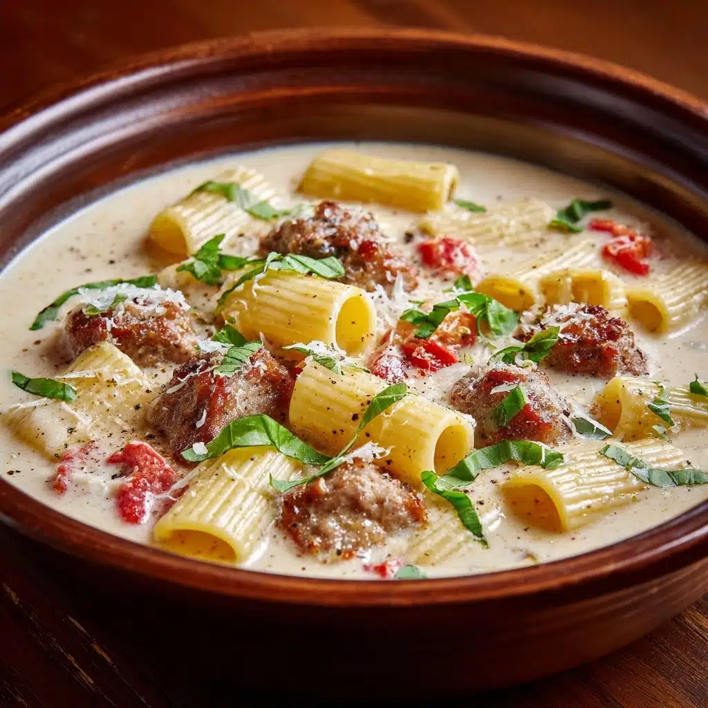 Creamy Parmesan Italian Sausage Ditalini Soup Recipe - Recipe Image