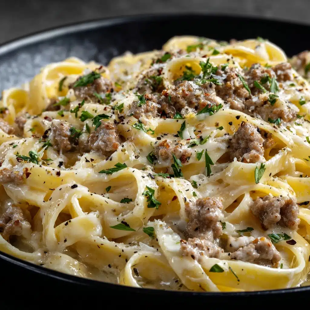 One-Pot Creamy Beef and Garlic Butter Pasta Recipe - Recipe Image
