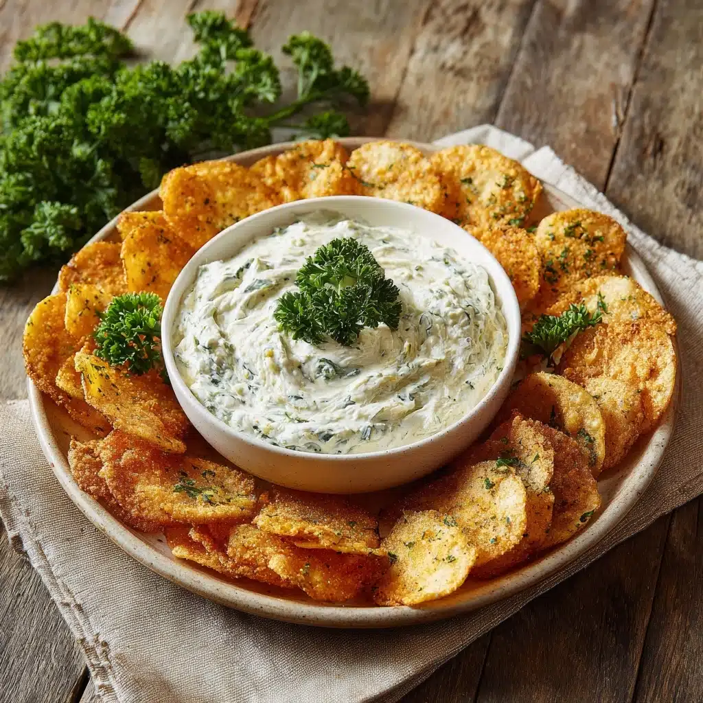 Caramelized Onion Dip with Potato Chips Recipe - Recipe Image