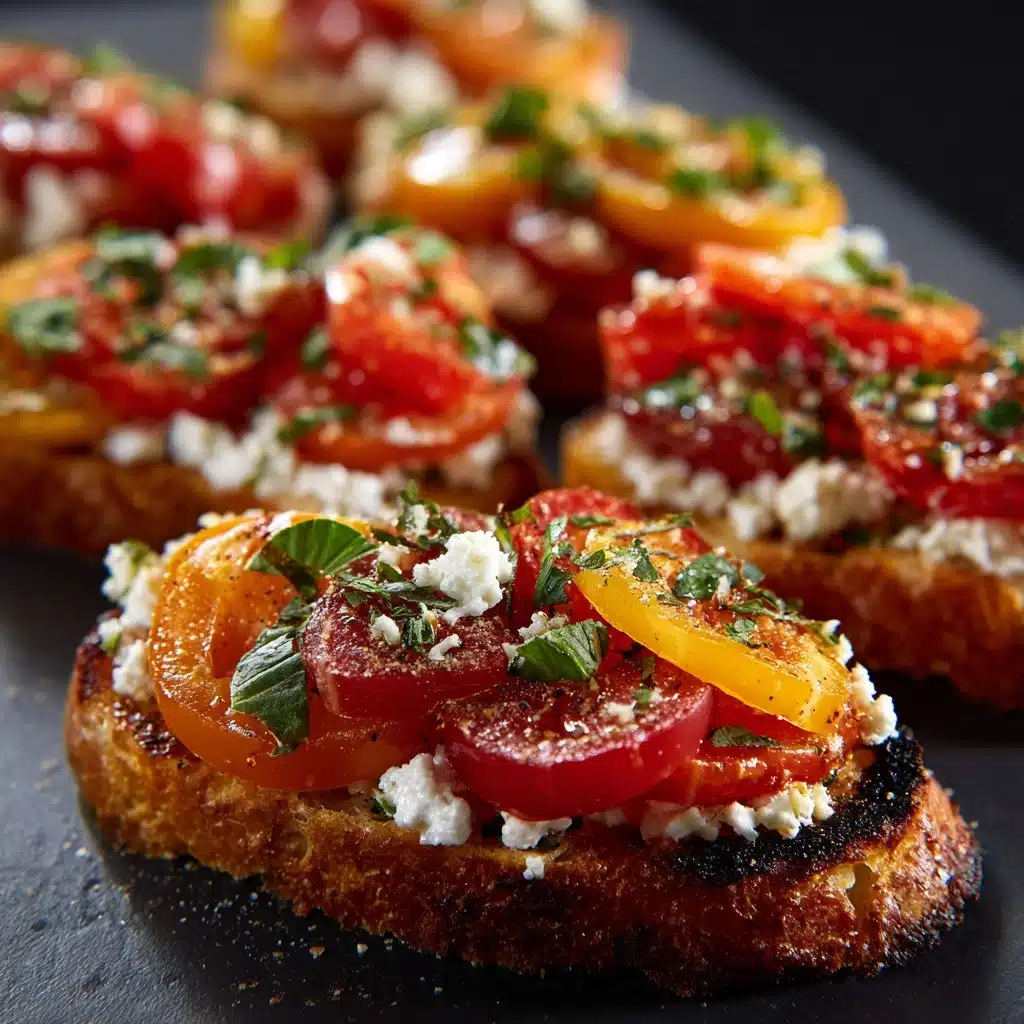 Roasted Red Pepper and Feta Bruschetta Recipe - Recipe Image