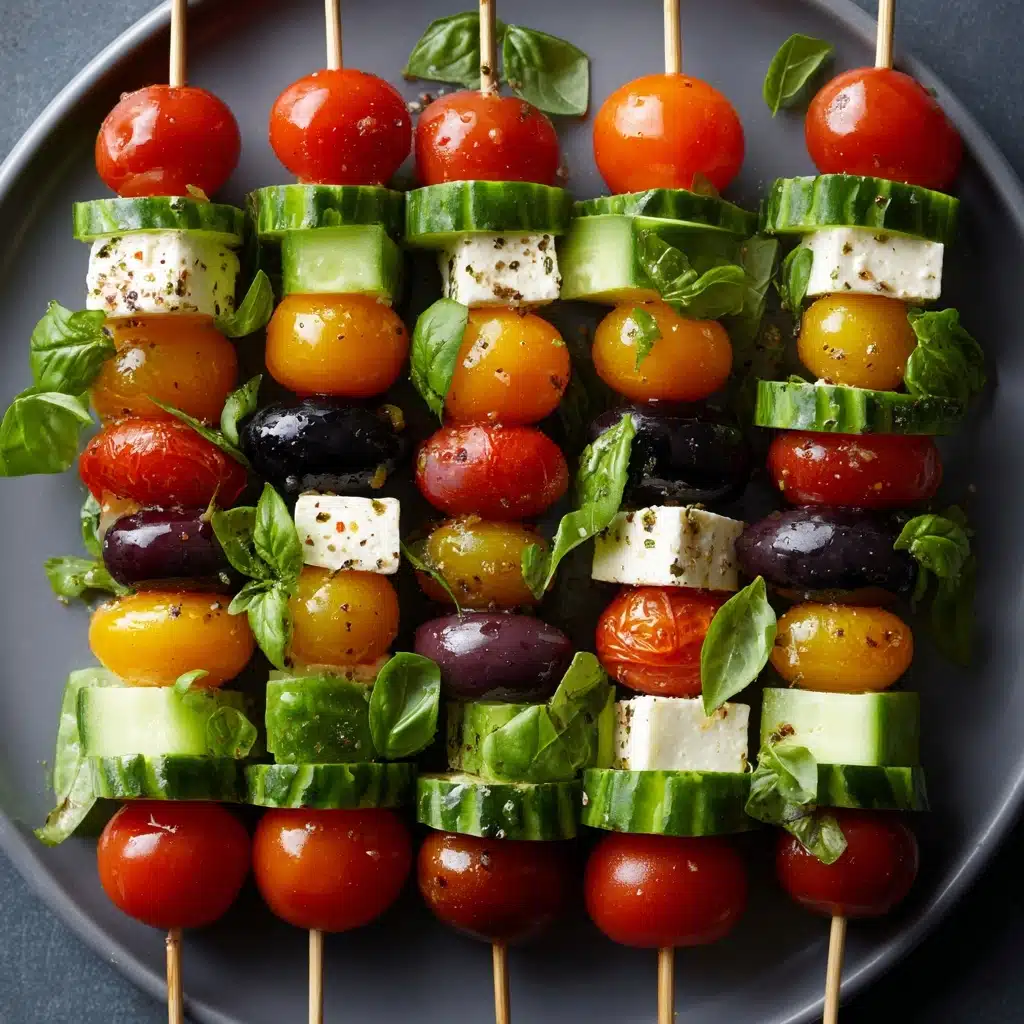 Greek Salad Skewers with Olives and Feta Recipe - Recipe Image