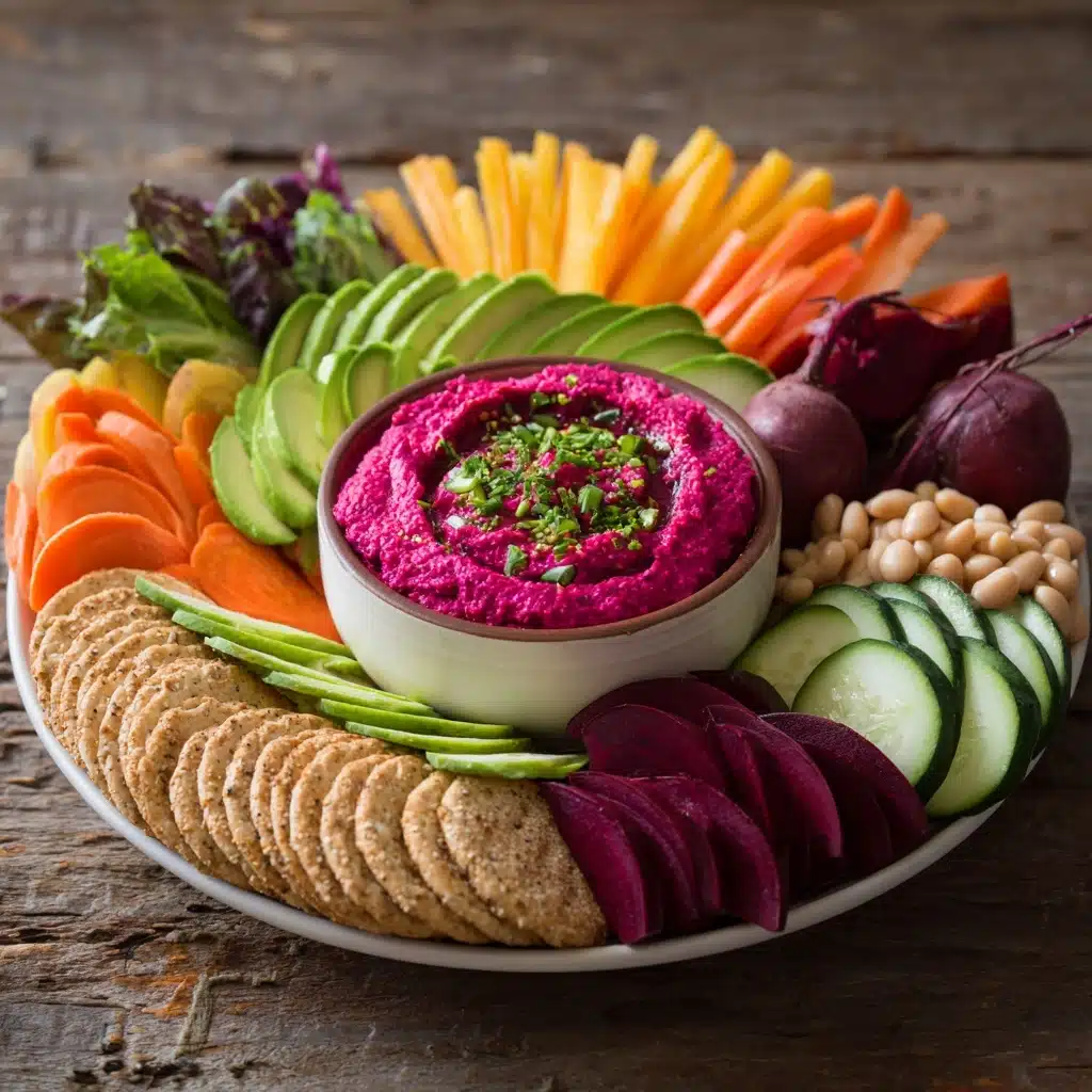 Roasted Beet Hummus with Crudités Recipe - Recipe Image