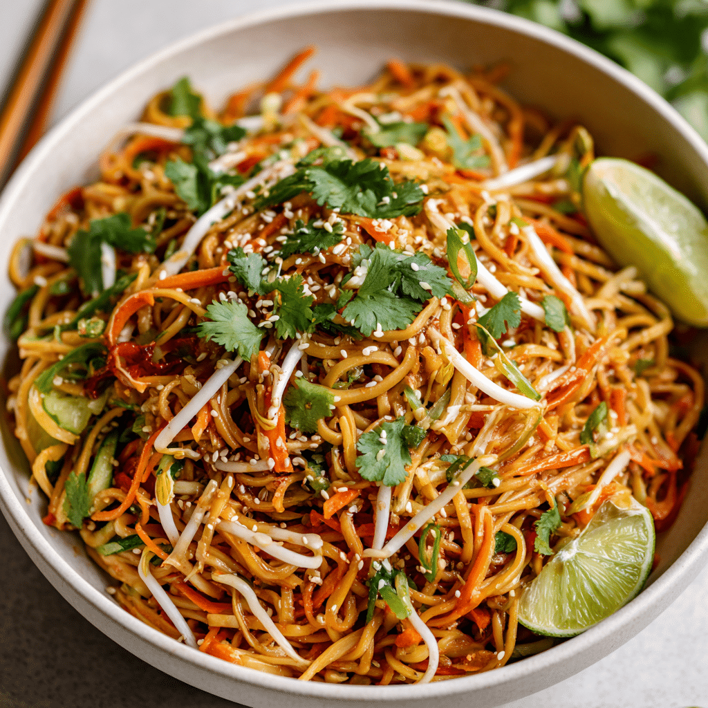 Vegetable Pad Thai with Rice Noodles Recipe - Recipe Image