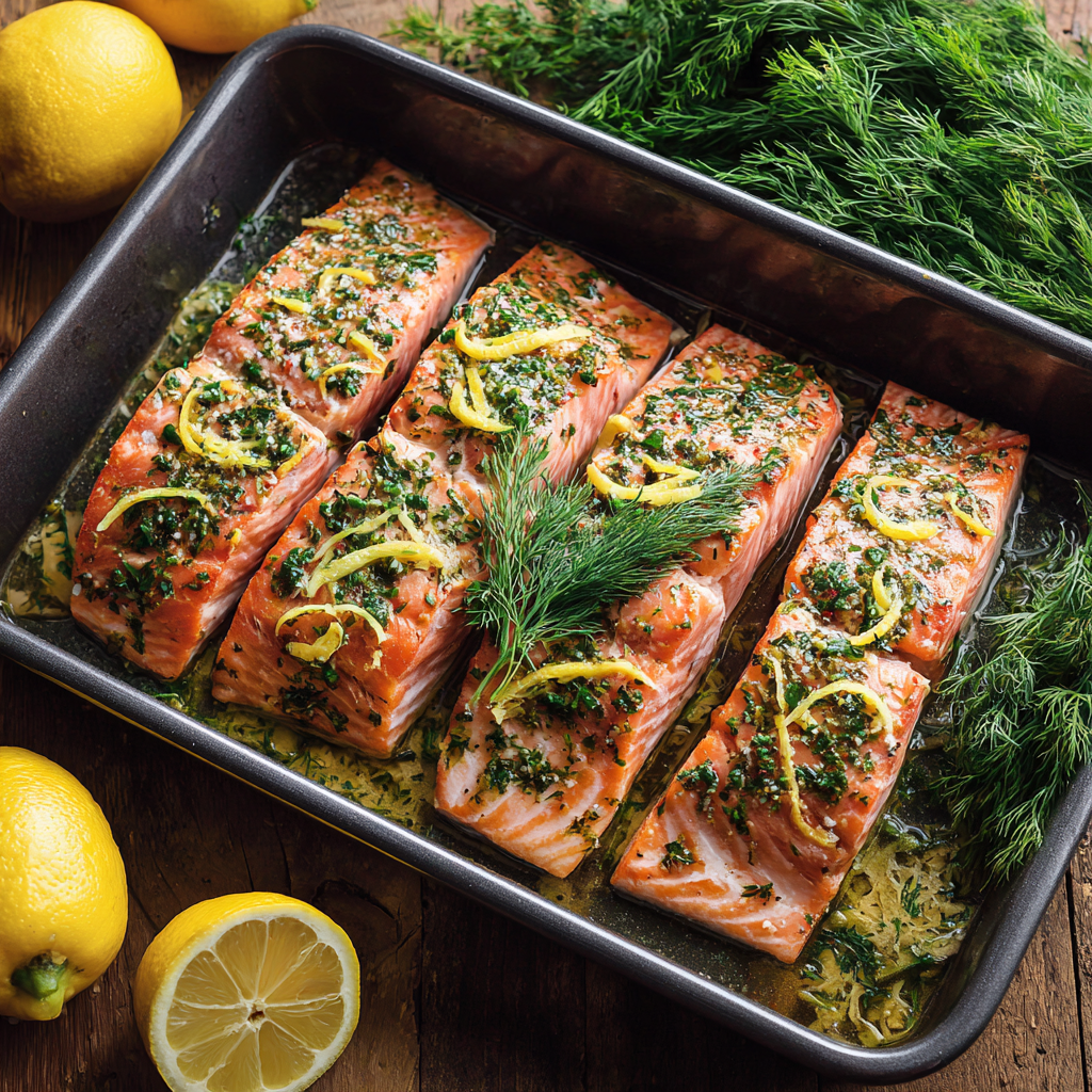 Baked Salmon with Lemon and Dill Recipe - Recipe Image