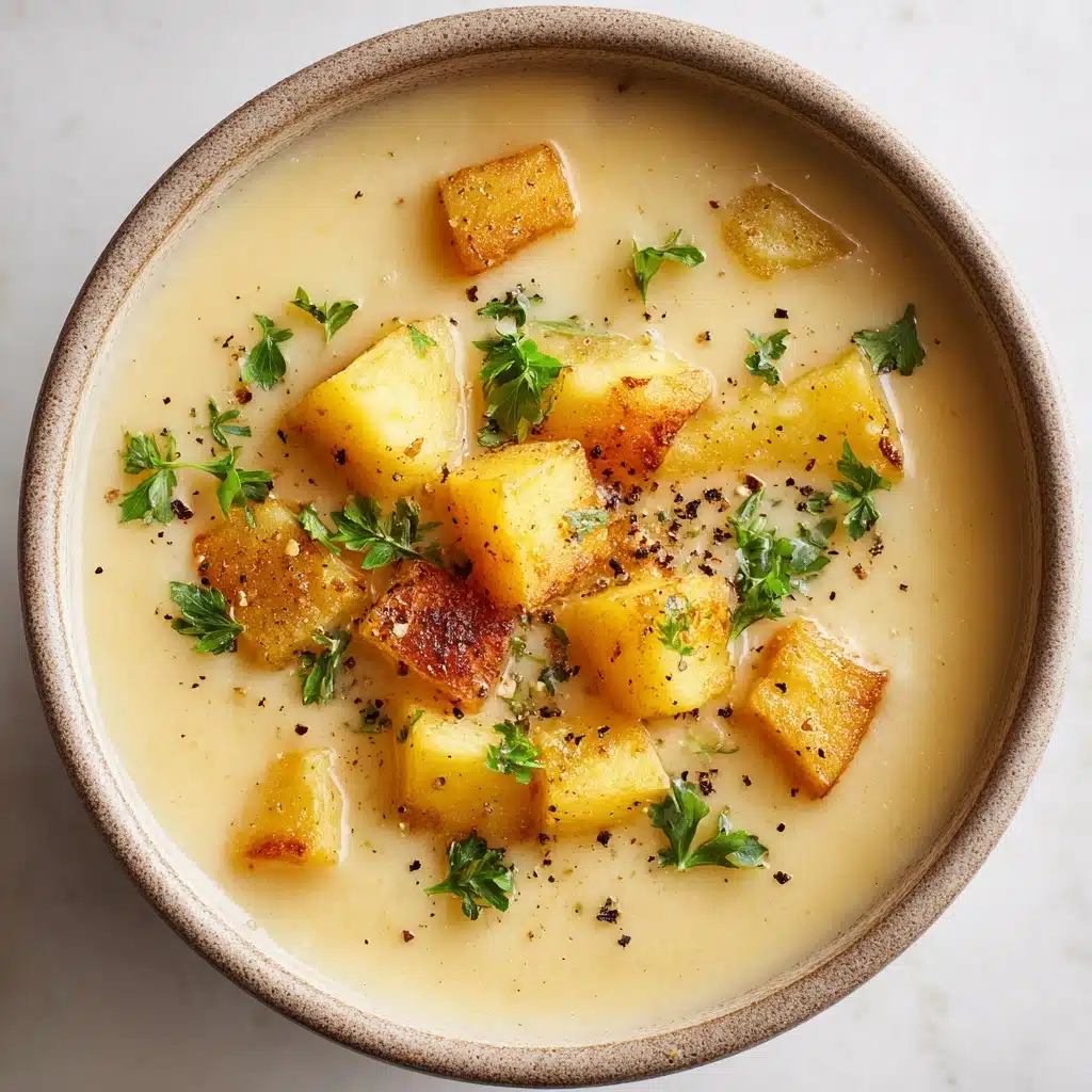 Creamy Roasted Garlic Potato Soup: An Incredible Wholesome Vegan Comfort Treat Recipe - Recipe Image