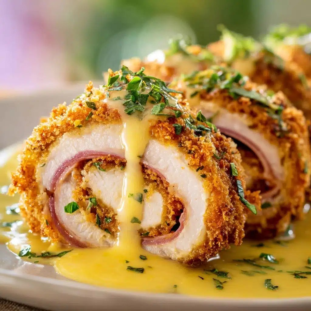 Crispy and Creamy Chicken Cordon Bleu with Dijon Sauce Recipe - Recipe Image