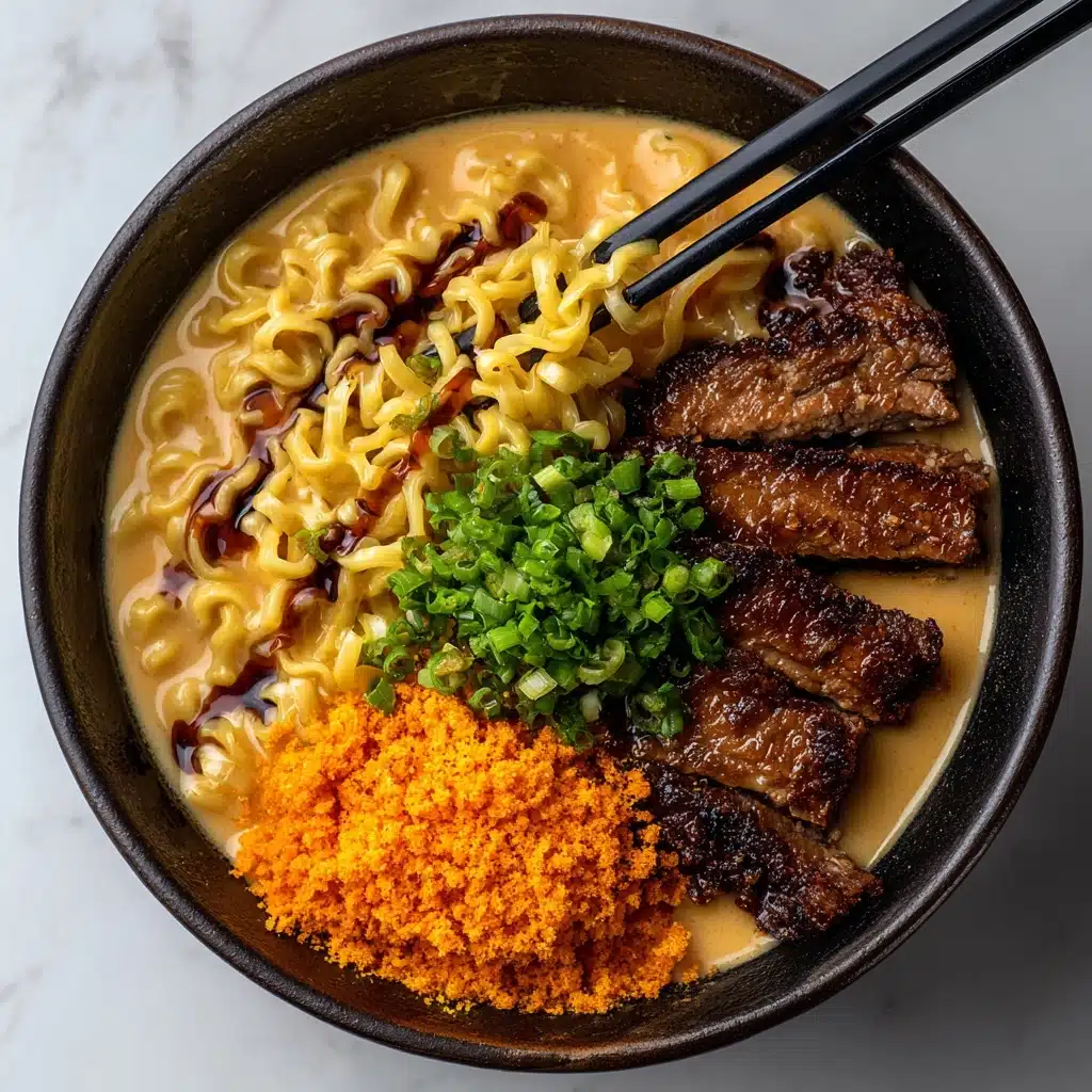 Fiery Chicken Ramen with Creamy Garlic Sauce: An Incredible Ultimate Recipe - Recipe Image