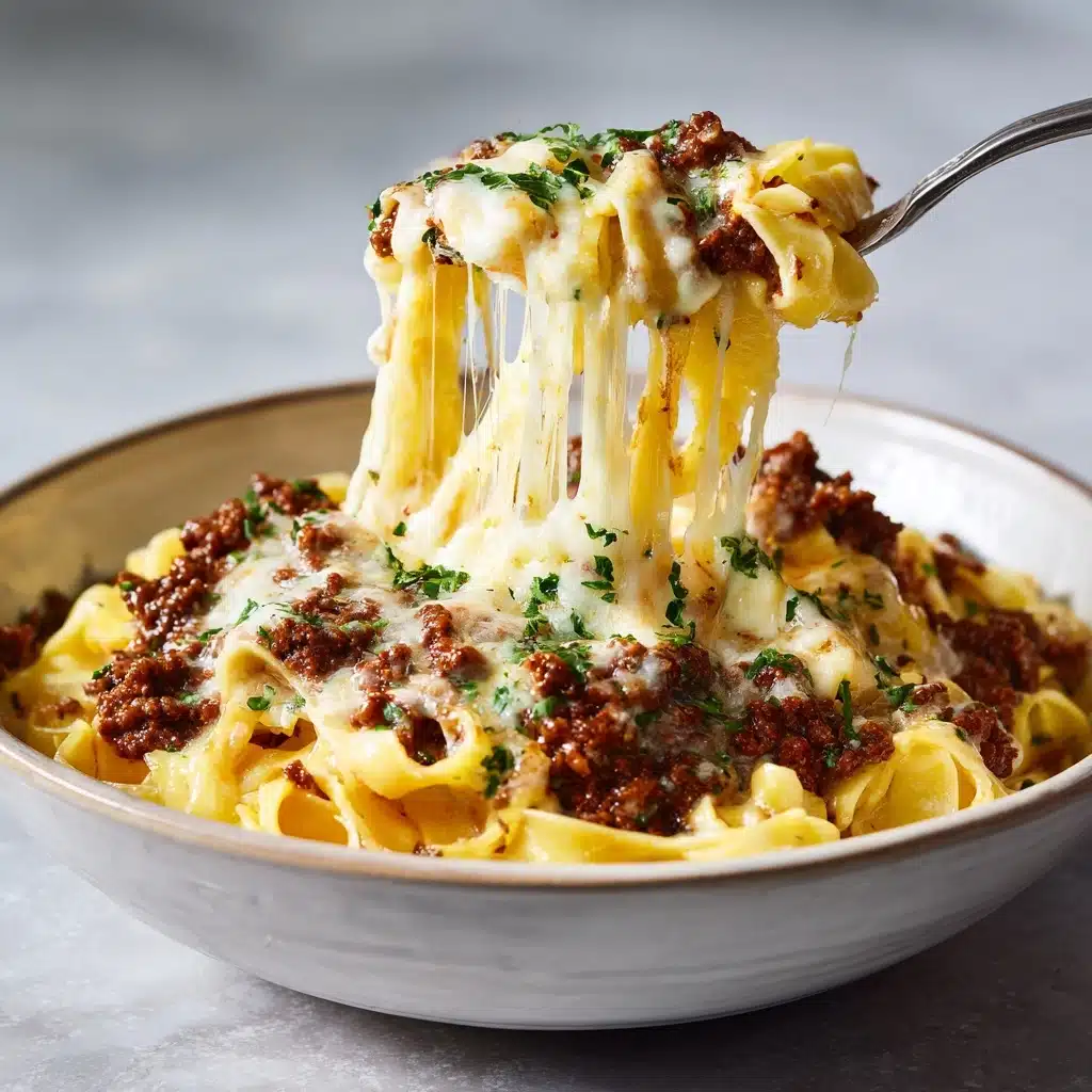 Cheesy Beef Alfredo with Linguine Recipe - Recipe Image