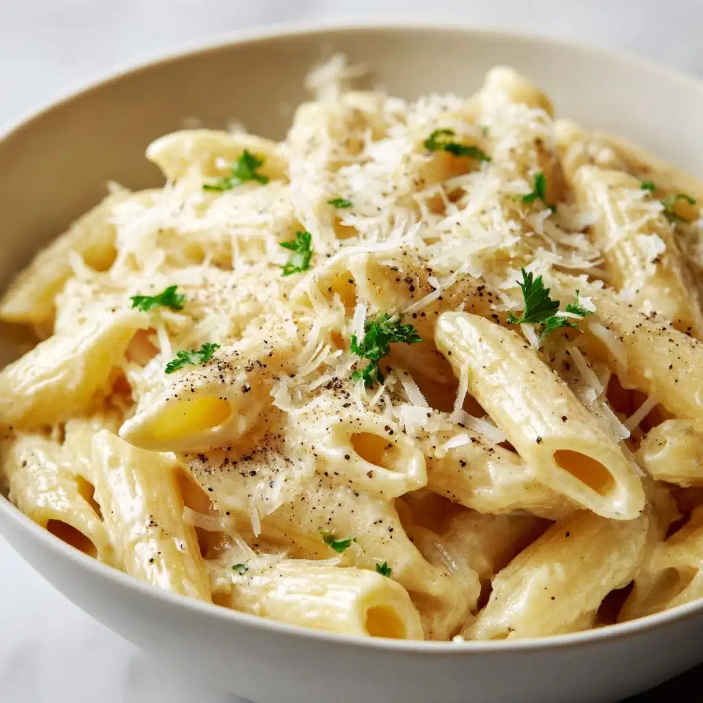 Creamy Garlic Penne Pasta Recipe - Recipe Image