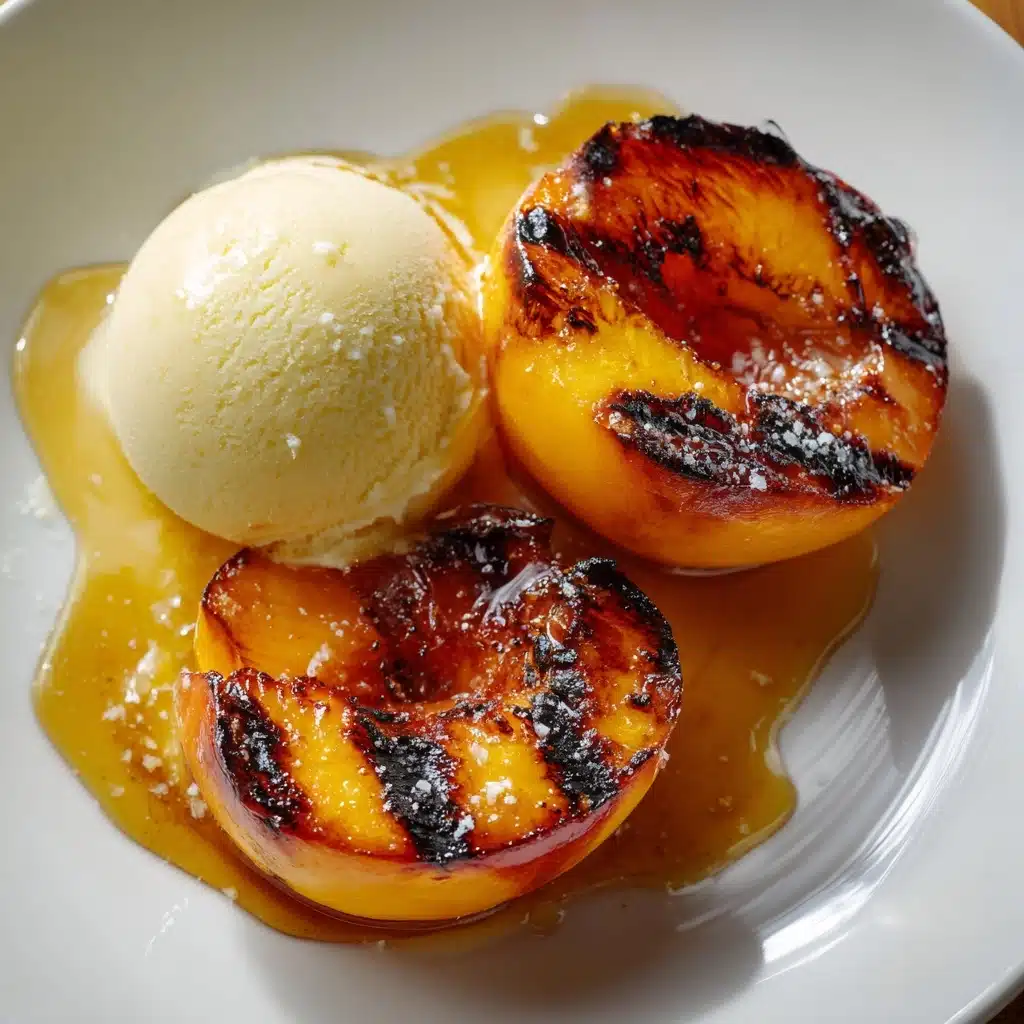 Grilled Peaches with Vanilla Ice Cream Recipe - Recipe Image