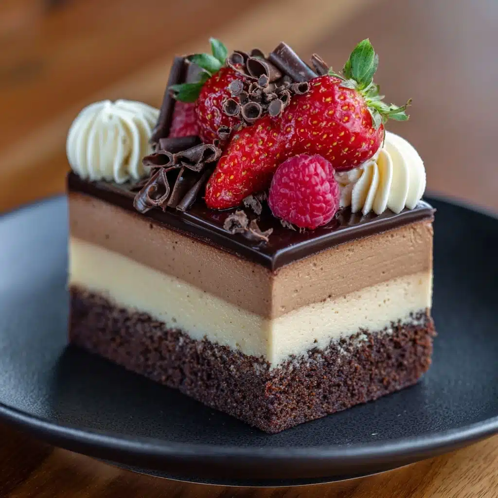 Triple Chocolate Mousse Cake Recipe - Recipe Image