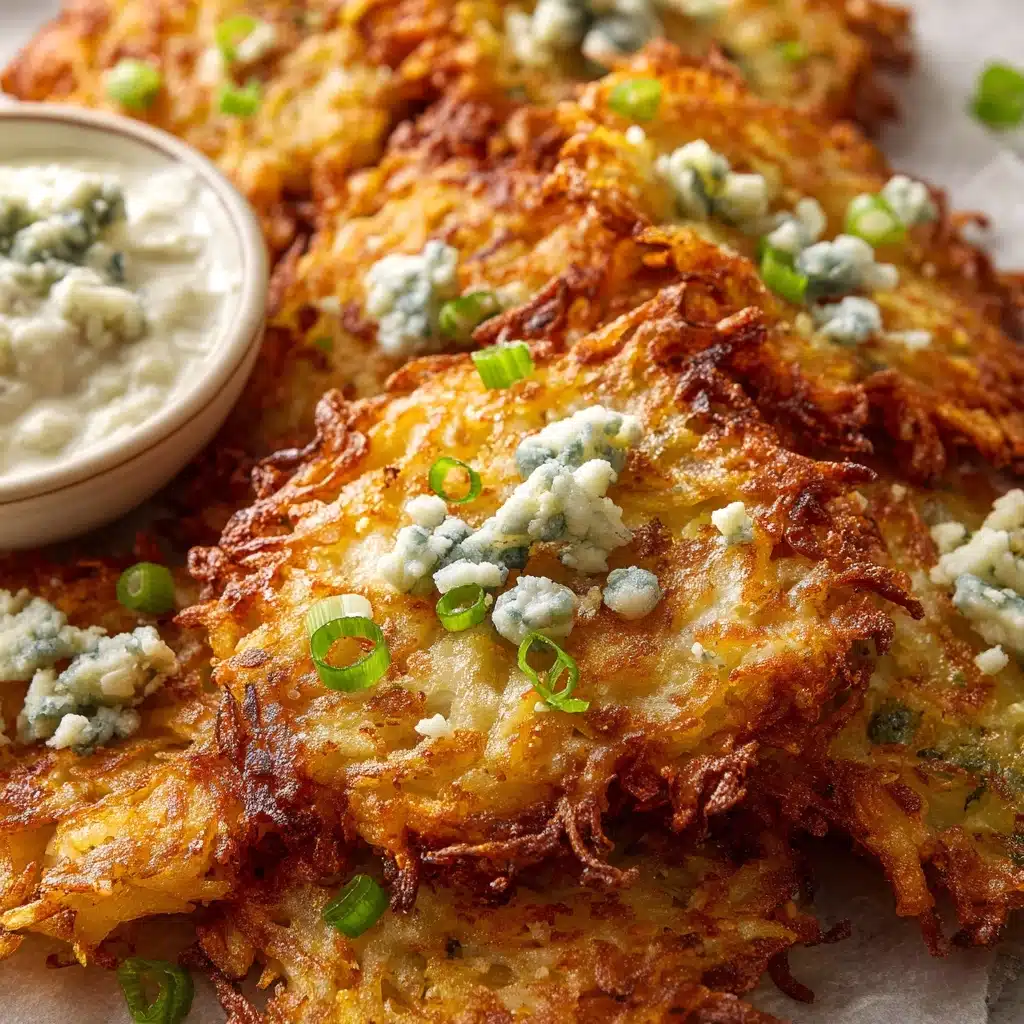 Buffalo Latkes with Blue Cheese Dip Recipe - Recipe Image