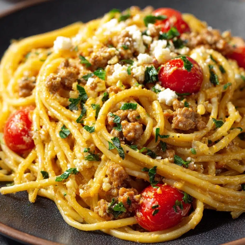 Creamy Italian Spaghetti with Ground Beef Recipe - Recipe Image