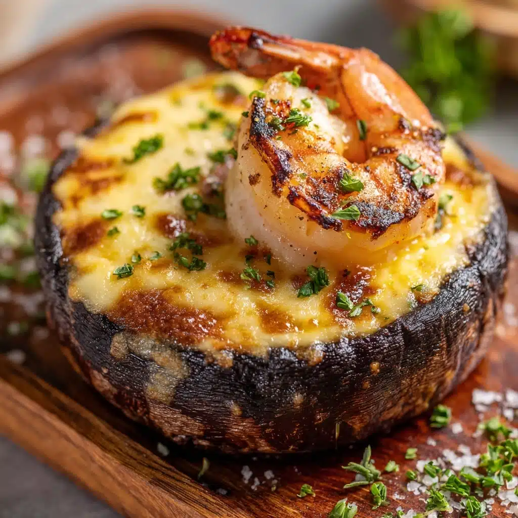 Cajun Shrimp-Stuffed Mushrooms with Cheese Pull Recipe - Recipe Image