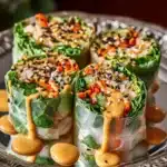 Vegetarian Spring Rolls with Peanut Dipping Sauce Recipe