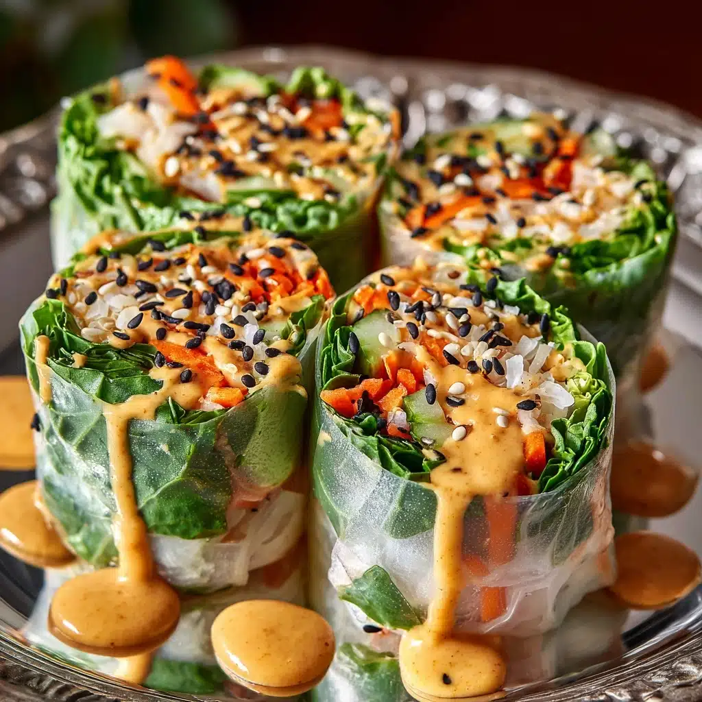 Vegetarian Spring Rolls with Peanut Dipping Sauce Recipe