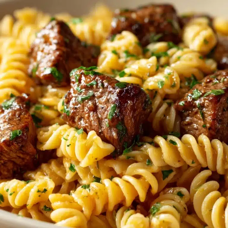 Garlic Butter Steak Bites & Smoky Chipotle Cream Cheese Pasta Recipe