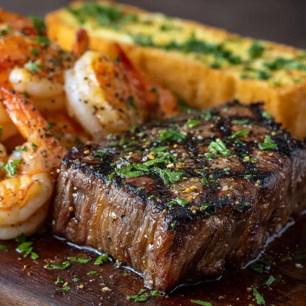 Garlic Butter Grilled Steak & Shrimp Recipe - Recipe Image