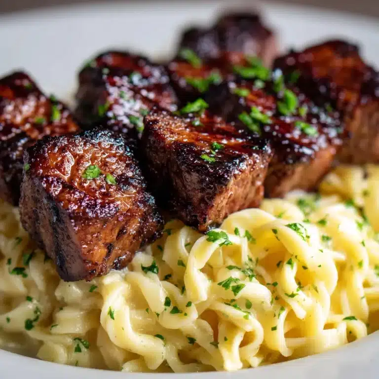 Garlic Butter Steak Bites & Creamy Pepper Jack Pasta Recipe