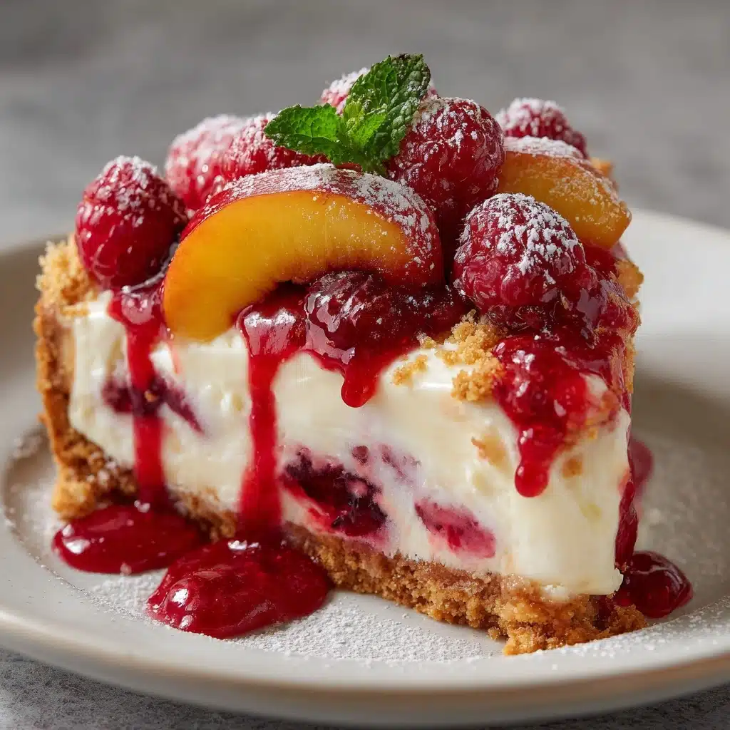 Raspberry Peach Greek Yogurt Cake Recipe - Recipe Image