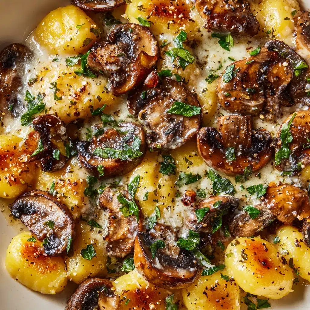 Easy Ricotta Gnocchi with Creamy Mushroom Sauce Recipe - Recipe Image