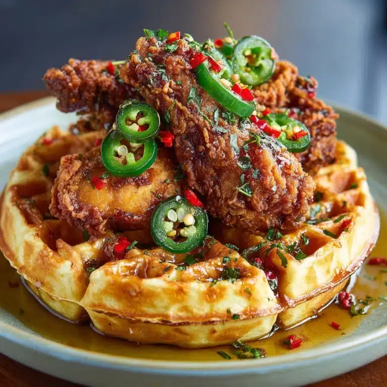 Homemade Fried Chicken ‘n’ Waffles with Jalapeno Honey Butter Sauce Recipe