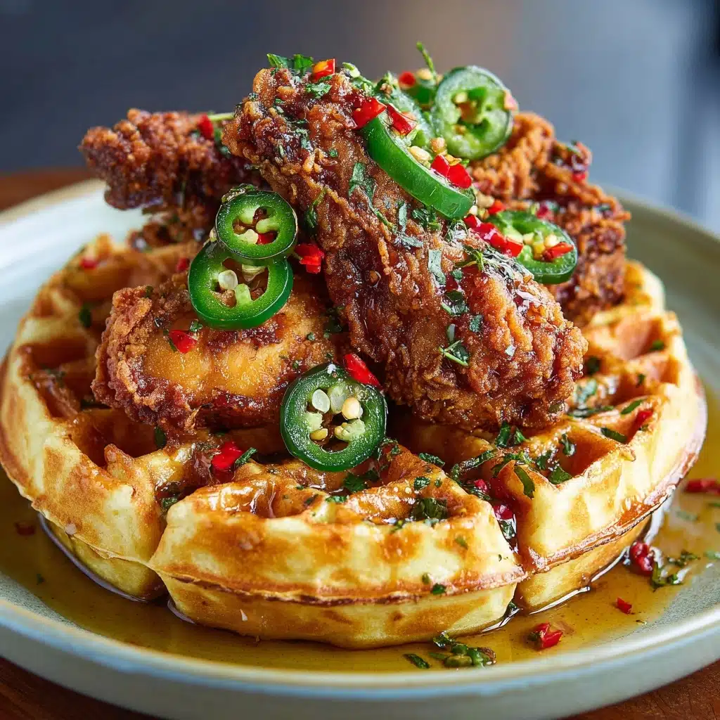 Homemade Fried Chicken ‘n’ Waffles with Jalapeno Honey Butter Sauce Recipe