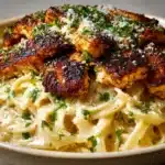 Lemon Garlic Butter Chicken with Creamy Parmesan Linguine Recipe