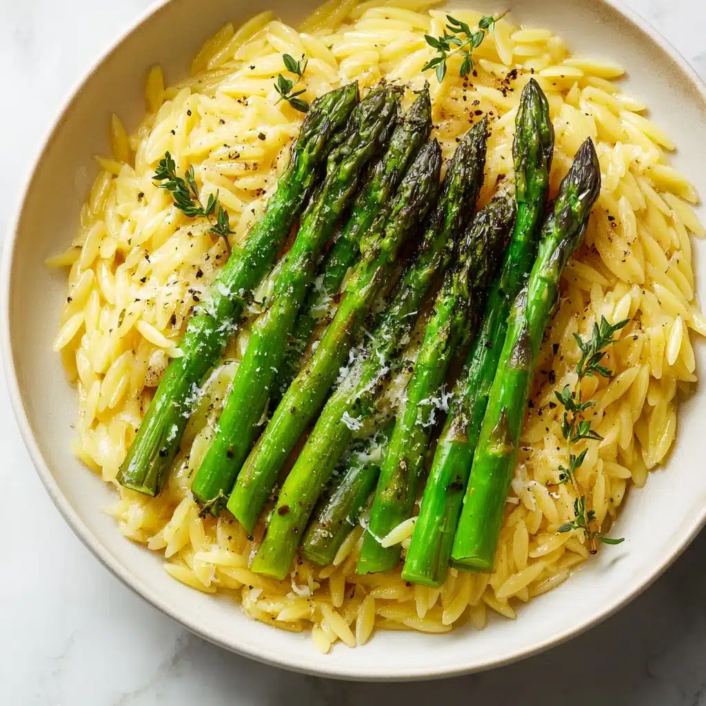 Garlic Butter Asparagus Orzo Recipe - Recipe Image