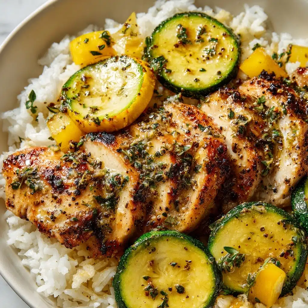 Lemon Pepper Chicken and Rice with Zucchini and Squash Recipe - Recipe Image