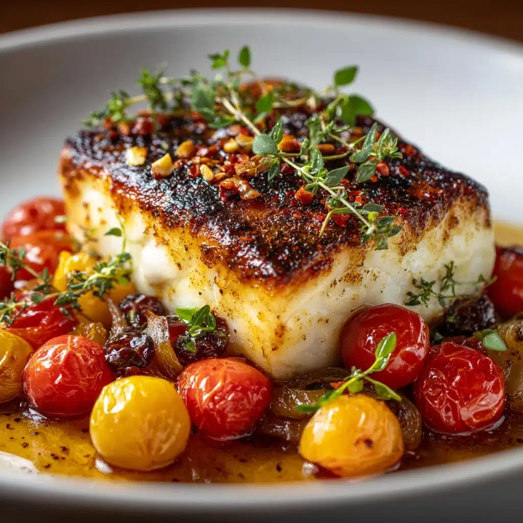 Baked Mediterranean Cod with Cherry Tomatoes Recipe - Recipe Image
