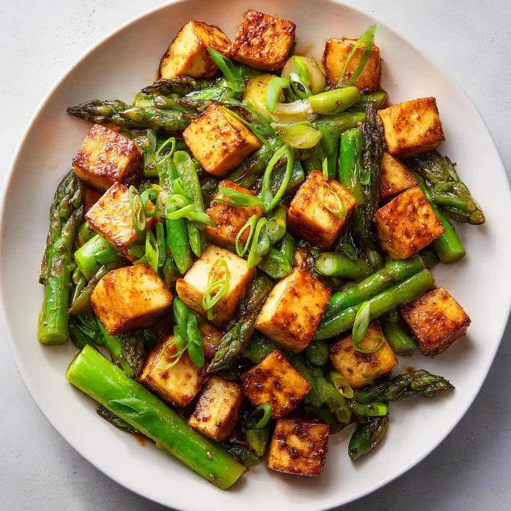 Miso-Chile Asparagus With Tofu Recipe - Recipe Image