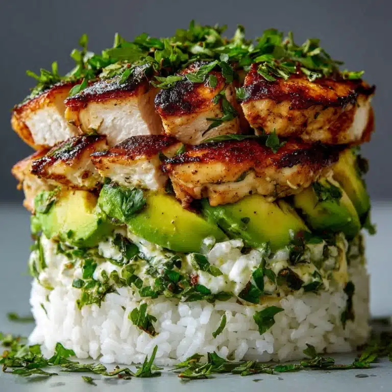 Honey Lime Chicken and Avocado Rice Stack Recipe