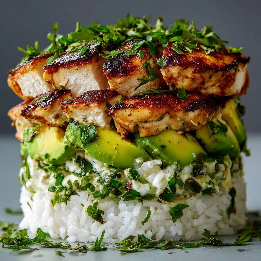 Honey Lime Chicken and Avocado Rice Stack Recipe