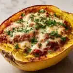 Cheesy Sausage-Stuffed Spaghetti Squash Recipe