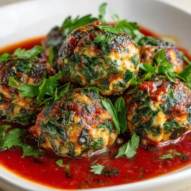 Baked Chicken Ricotta Meatballs with Spinach Recipe