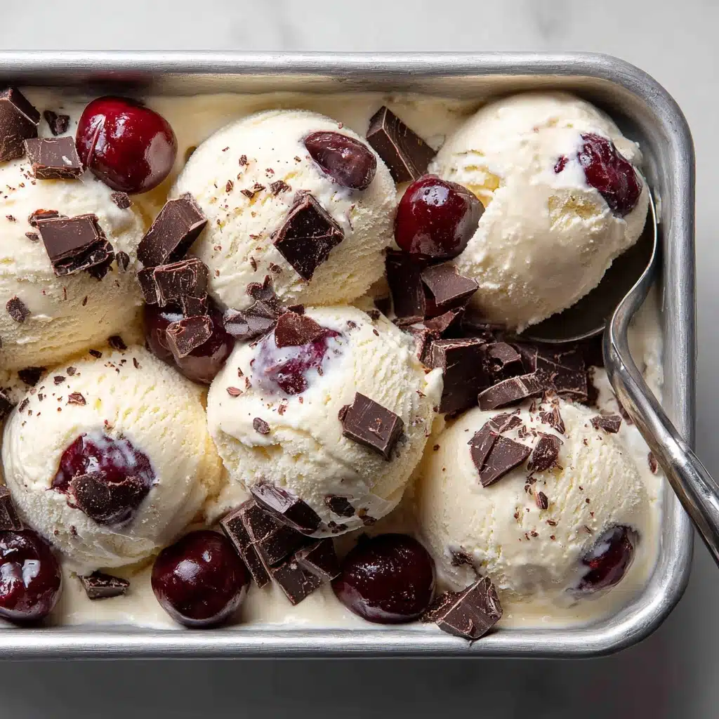No-Churn Chocolate Cherry Ice Cream Recipe - Recipe Image