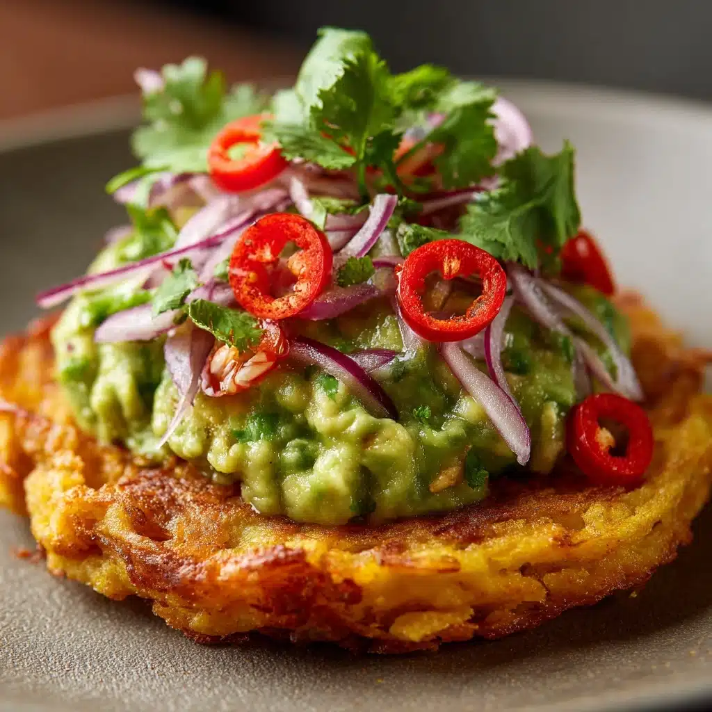 Spicy Smashed Avocado Hash Brown Toasts Recipe - Recipe Image