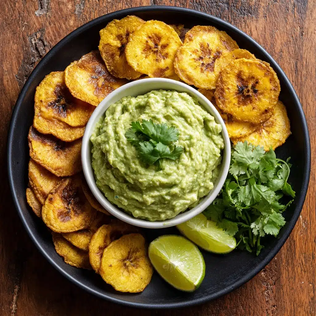 Baked Plantain Chips with Guacamole Recipe - Recipe Image
