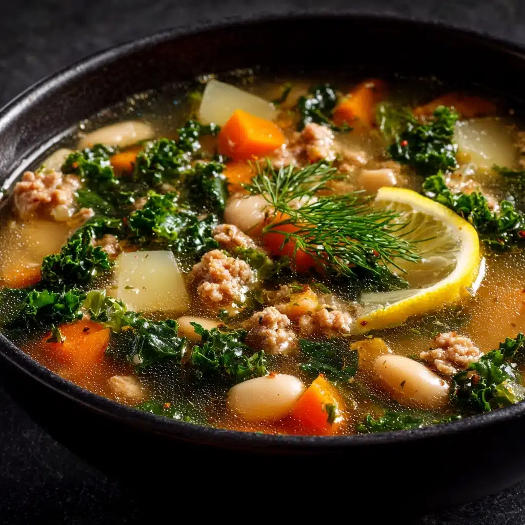 Lemon White Bean Soup with Turkey and Greens Recipe - Recipe Image