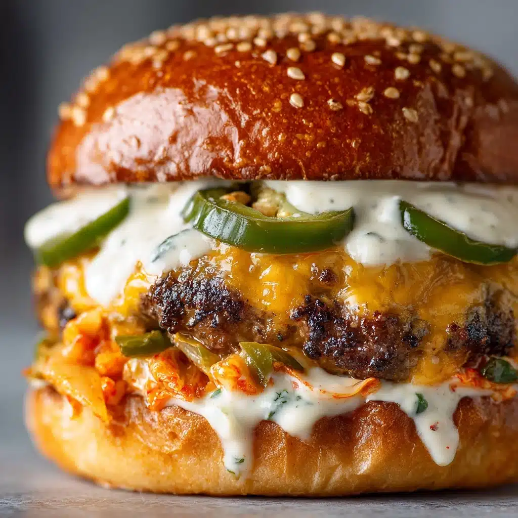 Double-Decker Jalapeño Popper Smash Burger with Ranch Drizzle Recipe - Recipe Image